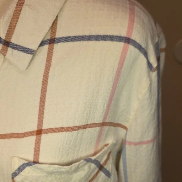 Grace and Lace - Favorite Button Up Top - Multi Windowpane - Picture 6 of 7